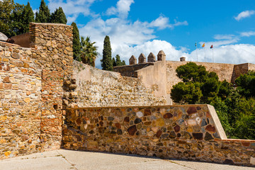 view of Gibralfaro Castle in Malaga, Spain