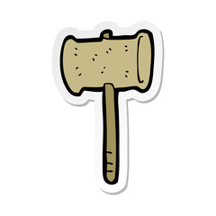 sticker of a cartoon gavel