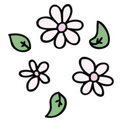 quirky hand drawn cartoon flowers