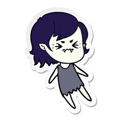 sticker of a annoyed cartoon vampire girl