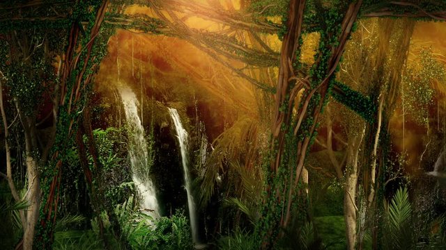 Jungle Forest Scenic - Nature Rainforest Waterfall