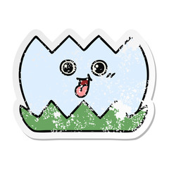distressed sticker of a cute cartoon water lilly