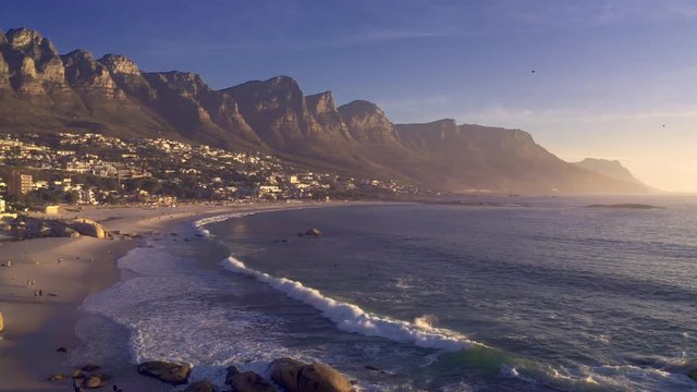 fly over cove over camps bay beach