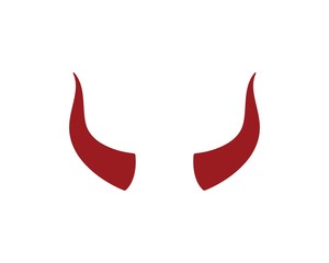 devil horn,animal horn logo icon vector