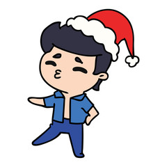 christmas cartoon of kawaii boy
