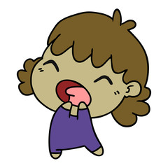 cartoon of cute kawaii baby girl