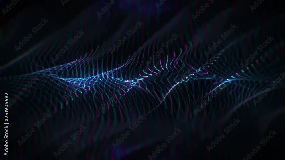 Poster animation of technology blue and red abstract background. glowing connecting dots and lines. sci fi 