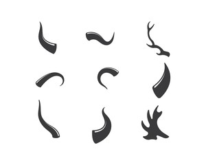 devil horn,animal horn logo icon vector