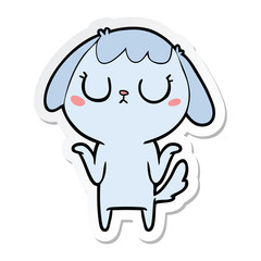 Obraz premium sticker of a cute cartoon dog