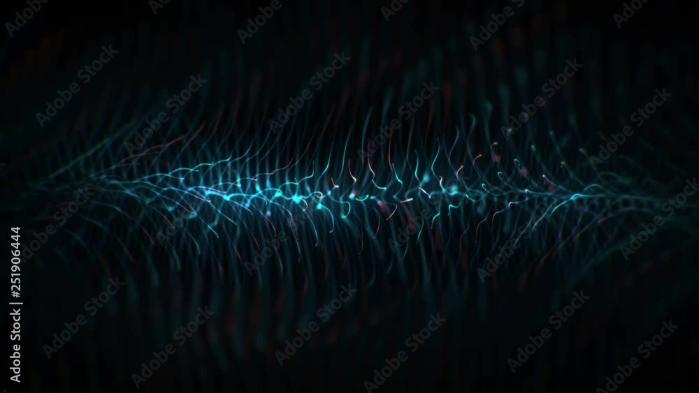 Poster animation of technology blue and red abstract background. glowing connecting dots and lines. sci fi 