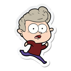 sticker of a cartoon staring man