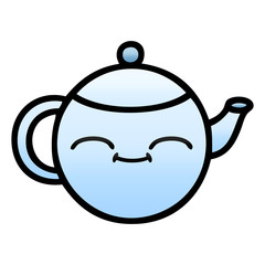 gradient shaded cartoon happy teapot