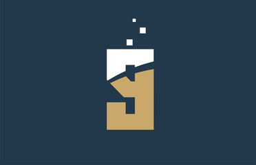yellow white blue color number 9 for logo icon design