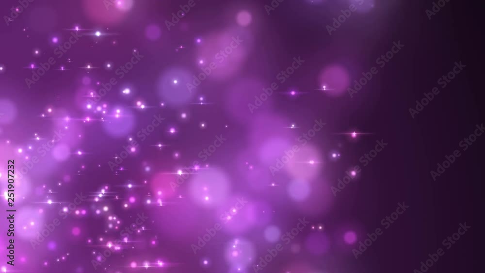 Poster abstract festive purple motion background with defocused round glowing bokeh lights. particle shine.