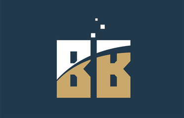 yellow white blue color alphabet letter combination BB B B for logo icon design