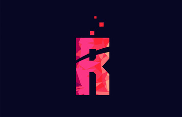 pink blue background color alphabet letter R for logo icon design