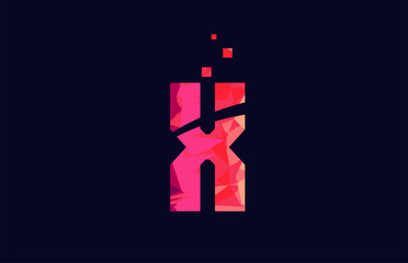 pink blue background color alphabet letter X for logo icon design