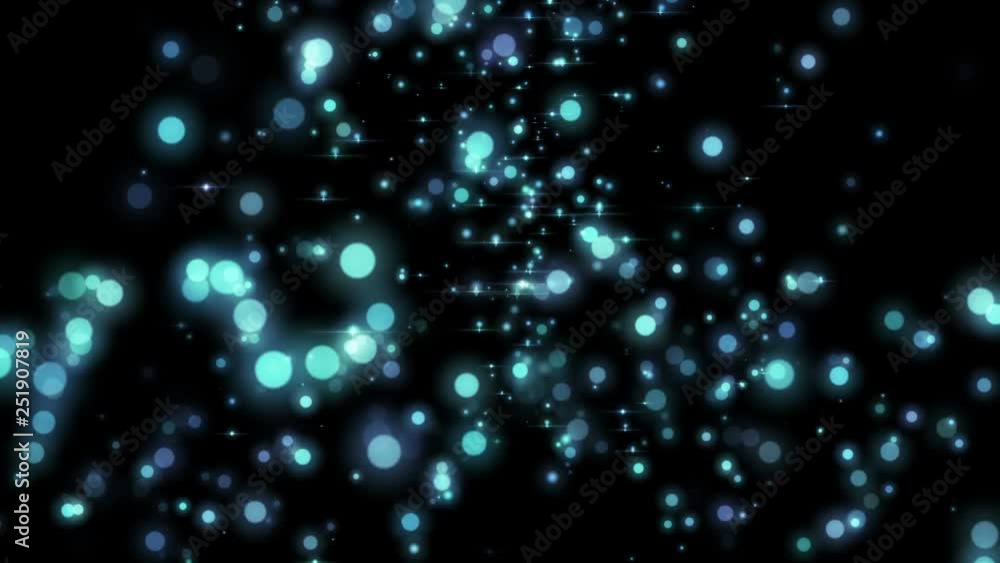 Poster abstract festive blue motion background with defocused round glowing bokeh lights. particle shine. x