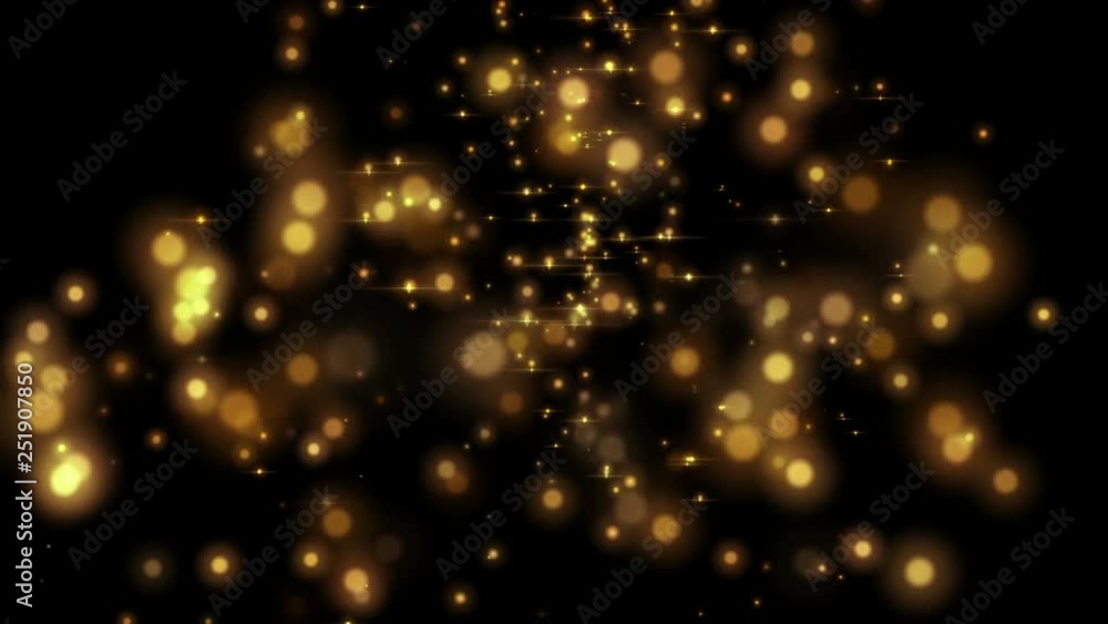 Poster abstract festive gold motion background with defocused round glowing bokeh lights. particle shine. x