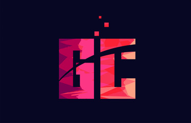 pink blue background color alphabet letter combination GC G C for logo icon design
