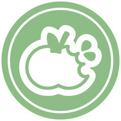 bitten apple circular icon