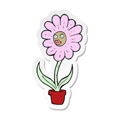 sticker of a cartoon flower