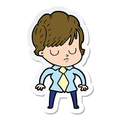 sticker of a cartoon woman