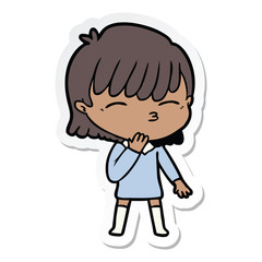 sticker of a cartoon woman
