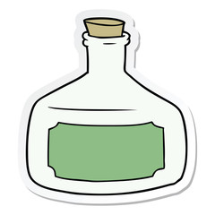 sticker of a old bottle cartoon