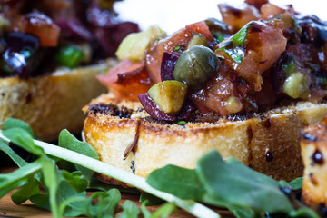 Tomato and olive bruschetta