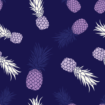 Cute tropical pineapple seamless pattern design 