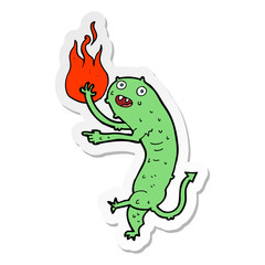 sticker of a cartoon little imp