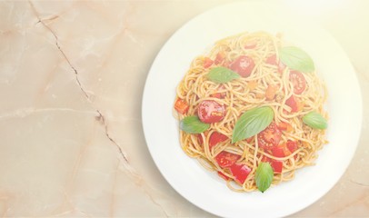 Delicious italian pasta with cherry tomatoes