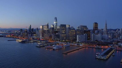 San Francisco aerial downtown skyline buildings