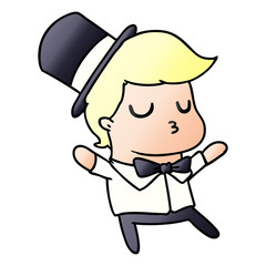 gradient cartoon of kawaii cute prom boy