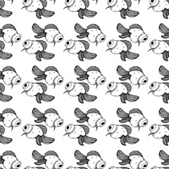 black and white goldfish pattern