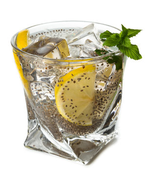 Chia seed cocktail with lemon