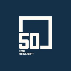 50 Year Anniversary Square Vector Template Design Illustration