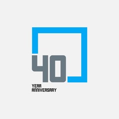 40 Year Anniversary Square Vector Template Design Illustration
