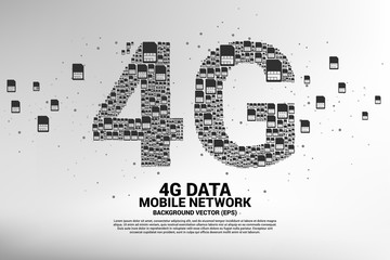 4G from mobile sim card networking. Concept for mobile telecommunication technology