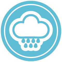 rain cloud circular icon