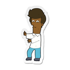 sticker of a cartoon man gesturing wildly