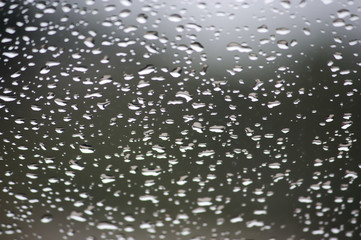 Drops of water on a glass