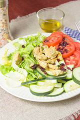 salad plate and chicken