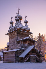 Fototapeta na wymiar old wooden church in Russian north