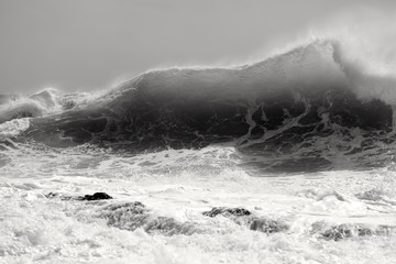 Fototapeta na wymiar Amazing backwash waves at Snapper Rocks during Cyclone Oma, Gold Coast Australia