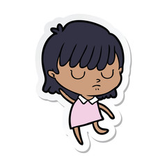 sticker of a cartoon woman