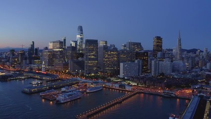San Francisco aerial downtown skyline buildings