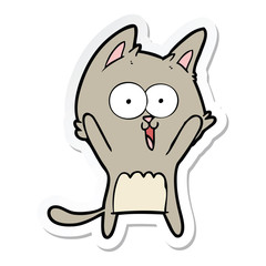 sticker of a funny cartoon cat