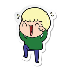 Obraz premium sticker of a laughing cartoon man